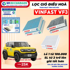 Lọc VINFAST VF3 SMEV - Lọc gió điều hòa VF3 xe điện VinFast - Than hoạt tính Khử Mùi Lọc bụi mịn PM 2.5 Lọc VF3 Lọc gió Vinfast