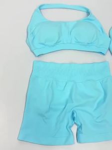Women Halter Open Back Yoga Set High Waist Butt Lift Shorts Quick Dry Naked Feel Sports Outfit for Gym Pilates Summer2026