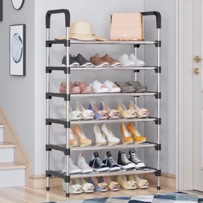 6 Layer Stainless Steel Shoes Organizer Storage Stand - Z037