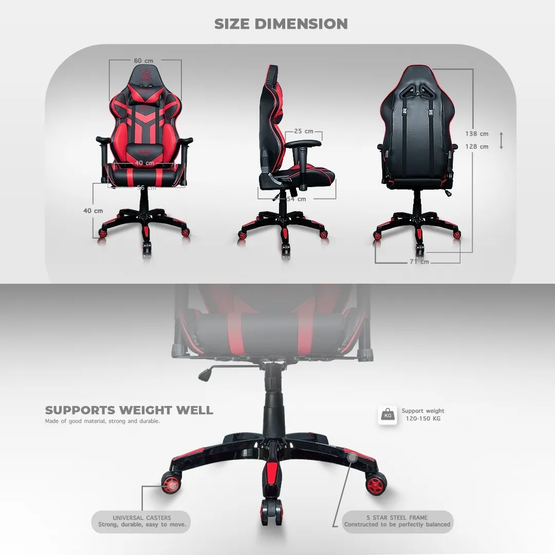 NUBWO เก้าอี้เล่นเกม เก้าอี้ทำงาน GAMING CHAIR นุ่มสบาย ตามหลักสรีระศาสตร์ รับน้ำหนักได้ถึง 180 กก. เหมาะกับคนสูง 160-180 ซม. เก้าอี้เกมมิ่ง รุ่น X105+