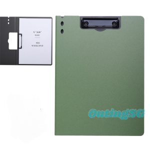 OutingSG® Multifunctional A4 Clipboard with Cover Metal Clip File Folder Writing Pad Paper Storage Organizer for Student School Office Stationery