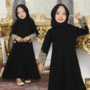 Gamis Abaya Turkey Hitam Sonia Muslim Syari Anak Model Terbaru 2022 Perempuan Cewek Muslimah Anak 12 Tahun Set Jilbab Abaya Couple Ibu dan Anak Ym deFashion Baju Dress Gamis Abaya Anak