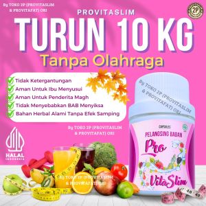 Obat diet turun berat badan 10kg pelangsing badan dan perut buncit ampuh bpom PROVITASLIM pembakar dan penahan lemak cepat kurus pengurang nafsu makan solusi atasi badan gemuk by TOKO 2P