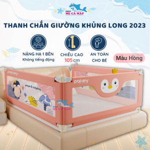 Thanh Chắn Giường Pakey LC1 Bản New Cao 105cm Ống Thép Siêu Dày Thanh Chắn Giường Thiết Kế Chốt Nâng Cấp Bấm Hạ Dễ Dàng