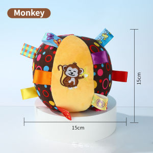 SKISOPGO Plush Dog Vocal Toy Ball Funny Interactive Pet Toys with Bells Cleaning Tooth Chew Toy For Small Large Dogs Cats