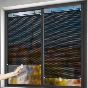 【Free Shipping】Roller Blind Sunscreen Sunshade Curtain Universal Blackout Retractable Anti UV Blackout Curtain for Car Office Bedroom Kitchen