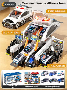 Racing Track Play Set For Kids 12pcs Transformation Police Car Educational Interactive Lighting Toy Gifts For Boys Girls