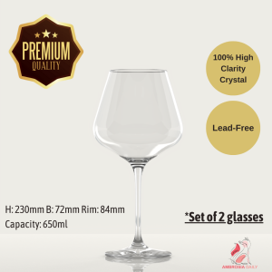 [SG Stocks]  Modern Style Pinot Noir Wine Glass - 650ml (2pcs)