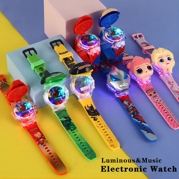 Cartoon Children's Electronic Watch Colorful Light Music Watch