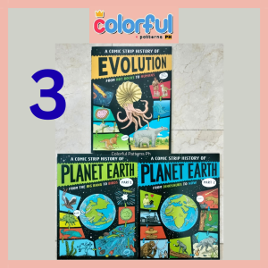 Comic Strip History of EVOLUTION AND PLANET EARTH (3 Books/set) Brand New