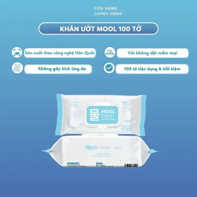 Khăn ướt MOOL cao cấp cho bé 100 tờ công nghệ Hàn Quốc an toàn tiện lợi