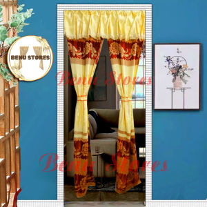 Màn cửa phòng khách BENU STORES (NGANG 1M CAO 2M)  gấm đỏ đô se lai xung quanh bền bỉ sang trọng giá rẻ