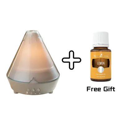 Young Living Volcano 3D Flame Aromatherapy Diffuser - Realistic Flickering Flame With free gift