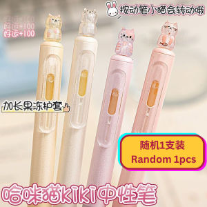 Pen Dakwat Hami Cat 哈咪猫按动中性笔 Hami Cat Gel Pen 高颜值顺滑速干黑色水笔 Cartoon Press Pen School Stationery Kids