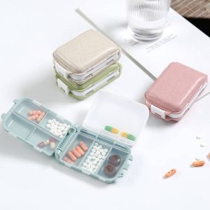 Double 8 Divider Clamshell Design Medicine Tablet Pill Storage Organizer Heavy Duty Lightweight for Travel Small item storage