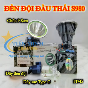 Đèn Đội Đầu Thái Siêu Sáng S980 5000W Ánh Sáng Trắng & Vàng Tầm Nhìn Xa