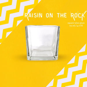 RAISIN on the ROCK Square Wine Glass | Gelas Kotak Kaca | Gelas Bar | Espresso Glass | Gelas Kopi