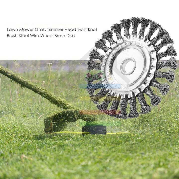 MATA BOR GERGAJI KAWAT RUMPUT STEEL WIRE WHEEL DERRUSTING WHEEL 6 INCH ...
