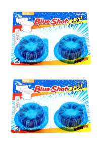 HÀNG CAO CẤP - Dùng lâu tan nước màu xanh đẹp. Bộ 2 Vỉ (4 viên) vệ sinh khử mùi tự động làm sạch bồn cầu Hàn Quốc BlueShot - 1 viên dùng được cả tháng