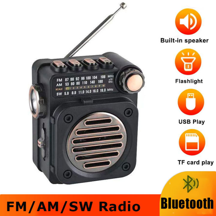 Portable FM Radio Mini Pocket FM AM SW Radios Receiver Built-in Speaker ...