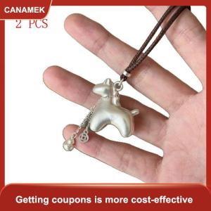 【CANAMEK】 1 2 chiếc Dây chuyền đeo áo len hình Ngựa thuộc 12 con giáp của Trung Quốc phong cách cổ điển đơn giản độc đáo dây chuyền quả bầu gắn đồng xu bằng đồng màu bạc mặt dây chuyền chú ngựa nhỏ cổ điển