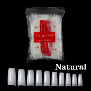 ZEEMIN False Nails 500pcs/bag White Natural Transparent French Acrylic Artificial UV Gel Nail Art C Curved Shape Nail Tips Fake Nails