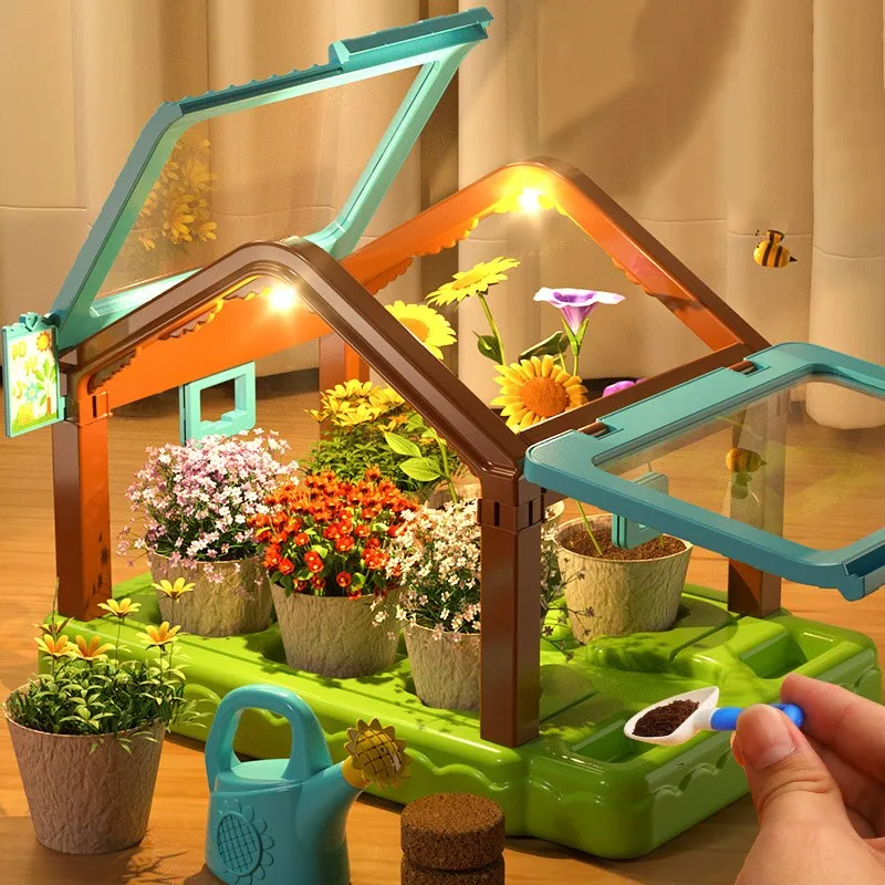 Night Garden mini scrap kit アサヒ セット Children Mini Garden Green House Indoor Planting Sun Room Science