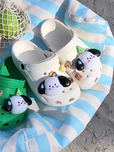 [Free Shipping] Summer girls student anti-slip outdoor clogs fun slippers personalized cute cartoon puppy design