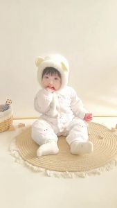 ชุดรอมเปอร์เด็กอุ่นสำหรับฤดูใบไม้ร่วงและฤดูหนาว a ชุดผ้าฝ้ายสำหรับทารกแรกเกิดที่ให้ความรู้สึกเหมือนผ้าฝ้ายแท้ 40 ชุดรอมเปอร์เด็กทารกผ้าฝ้ายแบบเย็บติดกัน