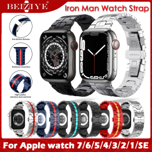 Stainless Steel Strap for A pple Watch Bands 41mm 42mm 44mm 45mm 40mm 38mm for A pple Watch Series 7 6 SE 5 4 3 2 1 Metal Ironman strap Watchband Bracelet Band