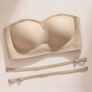SECONDSKIN Seamless Bra Strapless Tube Ultra-Thin Anti-Slip Push Up Bra Woman Underwear Breathable Soft Ice Silk Bra