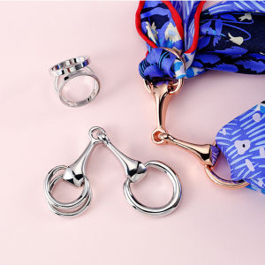 MZP Silk Scarf Square Women Jewelry Round Fashion Buckle Scarf Clip Shawl Ring Scarf Buckle Kerchief Buckle