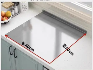 304 Food Grade Stainless Steel Cutting Board Multifunctional Fruit Cutting Board Non Slip Easy-Clean Chopping Block for Meat Fruits Vegetables