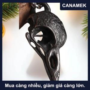【CANAMEK】 Retro Phong Cách Bắc Âu Crow Skull Mặt Dây Chuyền Động Vật Bird Vòng Cổ Cho Nam Giới Cá Nhân Đồ Trang Sức May Mắn Amulet Quà Tặng