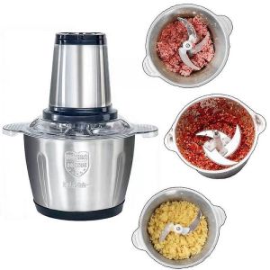 [BẢO HÀNH 12 THÁNG] Máy Xay Thịt cá Mini Dung Tích 2 L 4 Lưỡi sắc bén Cối Inox 304 Không Rỉ Sét Xoay Nhuyễn Rau Củ Tỏi Ớt Đa Năng
