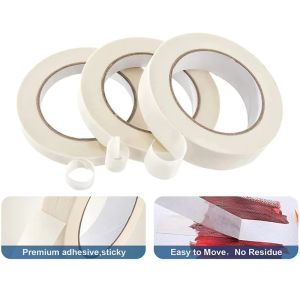20M White Masking Tape Adhesive Painters Tape For Arts DIY Crafts Painting Labeling Mounting and Bundling Decor Home Office
