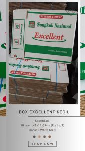 [Satu Ikat] Box Kemasan Songkok Nasional Excellent White Kraft Kecil 41x135x29