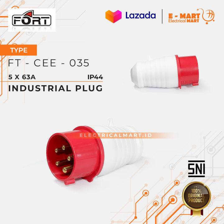 Socket Plug Listrik FORT Industrial Plug Socket Listrik / PLUG IP67 5 x 63A CEE-035 ...