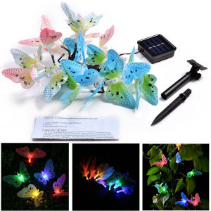 🔥4M/5M Solar Outdoor String Lights Butterfly Fiber Optic Fairy String Lights Outdoor Waterproof Decoration Lights for Gardens /Yard Party/ Holiday /Christmas