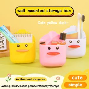 Home Drain Wall Mounted Mobile Phone Charging Stand Storage Rack Non Punched Bedside Hanger Cartoon Phone Holder