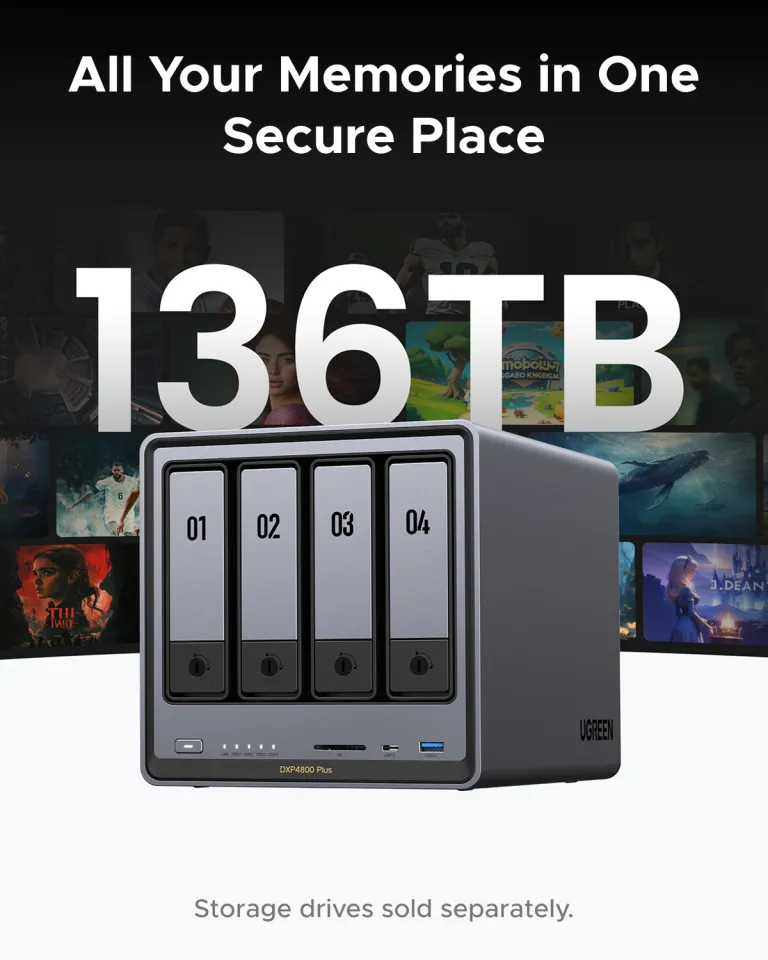 S*3様 新品未開封 UGREEN NASync DXP4800 UGREEN NASync DXP4800 Plus 4-Bay NAS - Network Attached