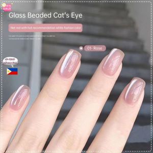 DazHom 【Local Stock】Shining Moonlight Ceramic Cat Eye Nail P Olish Nail Shop Special DIY Nail Manicure Nail Gel Sliver White Nails Soak Off UV LED UV Gel Reflective Glitter Snowlight Gel Nail Art