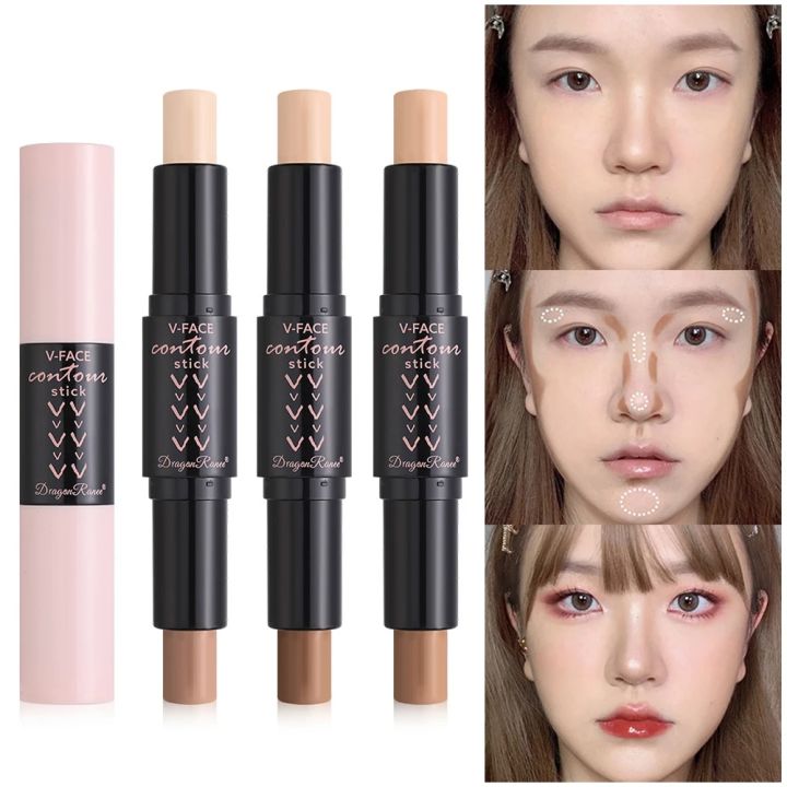 Double Headed Contouring Stick Bronzer Facial Base Foundation Cream V Face Shaping Stick 8426