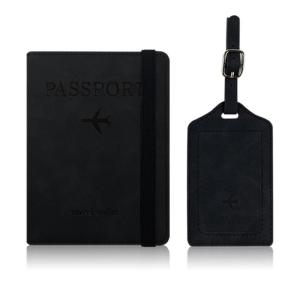 เคสแท็กติดกระเป๋าเดินทางที่ถือหนัง PU ฝาครอบป้องกันป้ายกระเป๋า