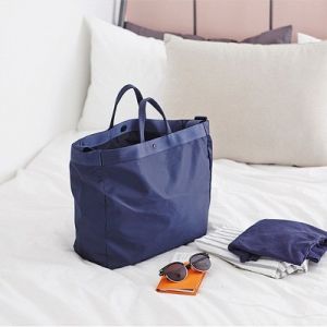 Nylon Travel Totes Handbag Portable Waterproof Clothes Bag Green Long Handle Tote Messenger Bag Shoulder Bag