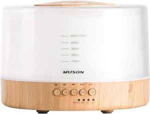 muson Essential Oil Diffuser Sound Machine Combo Diffuser for Aromatherapy Fragrant Oil Cool Mist Humidifier with Natural Sound Music & Warm Night Light Auto Shutoff White