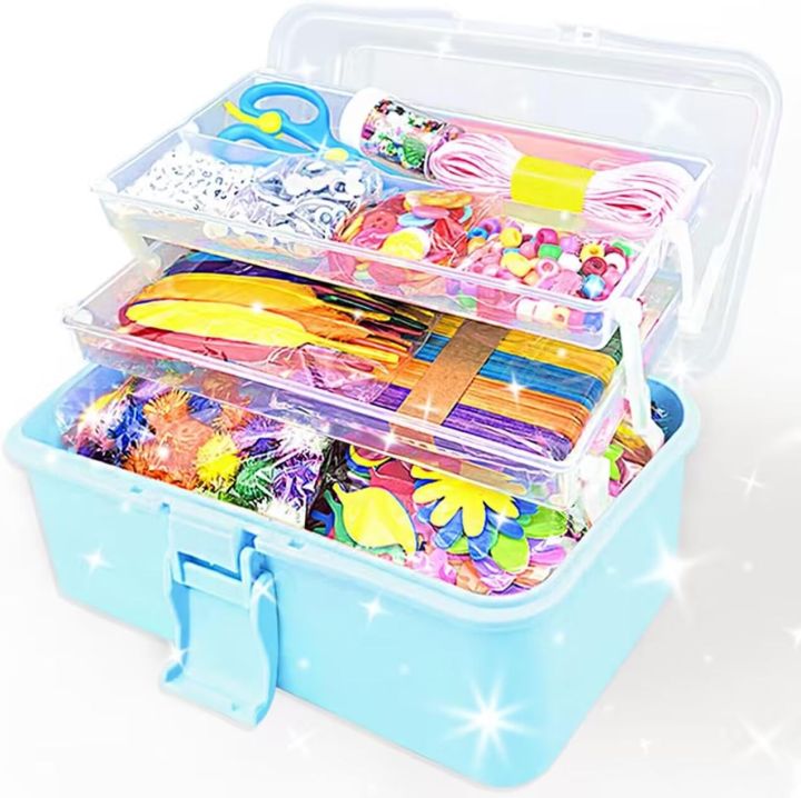 3000Pcs Arts and Crafts Supplies for Kids Crafts for Girls 8-12 Craft Kit  with Cleaners Beads Crafts for Kids DIY School Supplies Set Crafting for