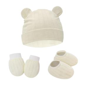 1 bộ bé chống trầy xước găng tay dễ thương tai hat Foot Cover Set mềm cotton sơ sinh chống cào găng tay vớ Beanies cap headwrap Kit cho trẻ sơ sinh trẻ mới tập đi tắm Quà Tặng