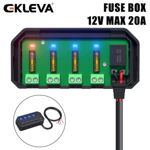 EKLEVA 12V 20A Waterproof Fuse Relay Box Kit with LED Indicator and 5A 3A 2A Fuses Professional Automotive Safe Fuse Box Holder Panel