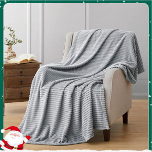 Vivahome Velvet Super Soft Fleece Blanket King Size 200*230cm Blanket Malambot Stripe Wave Design